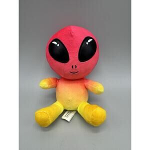 Alien Red & Yellow Plush 7” Stuffed Doll Black Eyes Big Head